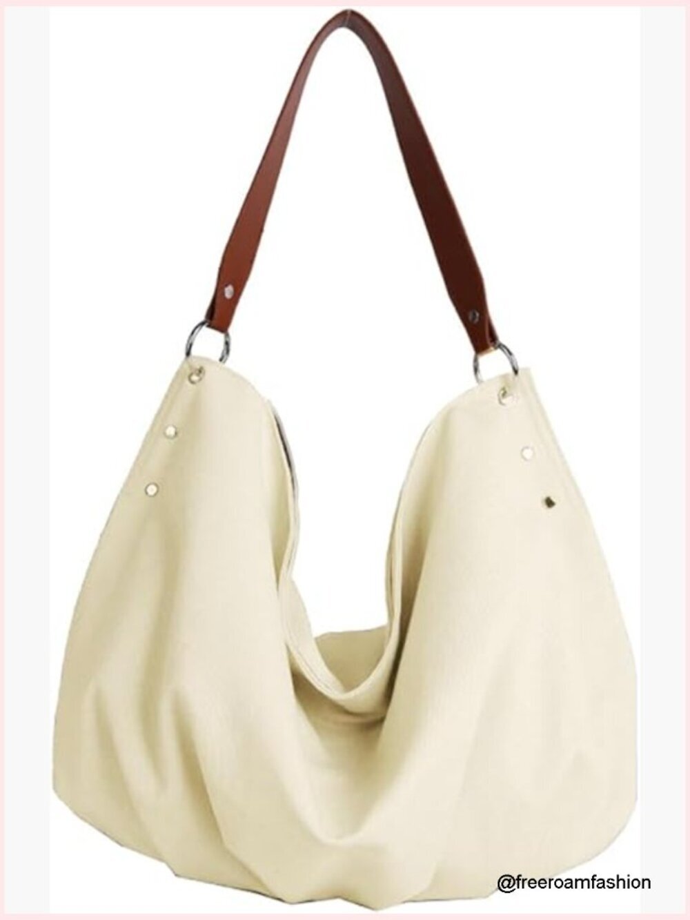 Large Canvas Hobo Shoulder Bag Slouchy Crescent Crossbody Tote Purse